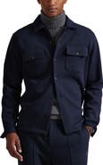 Polo Ralph Lauren Long Sleeve Double Knit Cotton Blend Camp Shirt