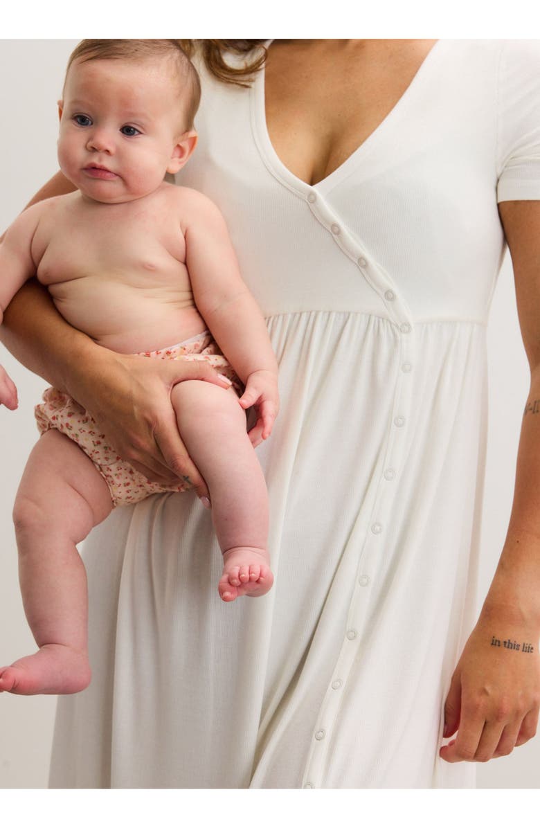 HATCH Collection The Softest Rib Side Seam Nursing Maxi Dress, Alternate, color, White