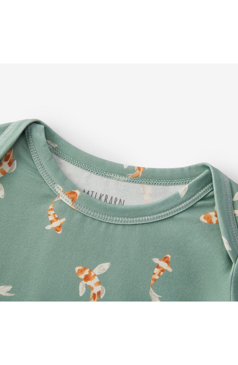 Milkbarn Cotton Stretch Long Sleeve One Piece, Alternate, color, Swimming Koi