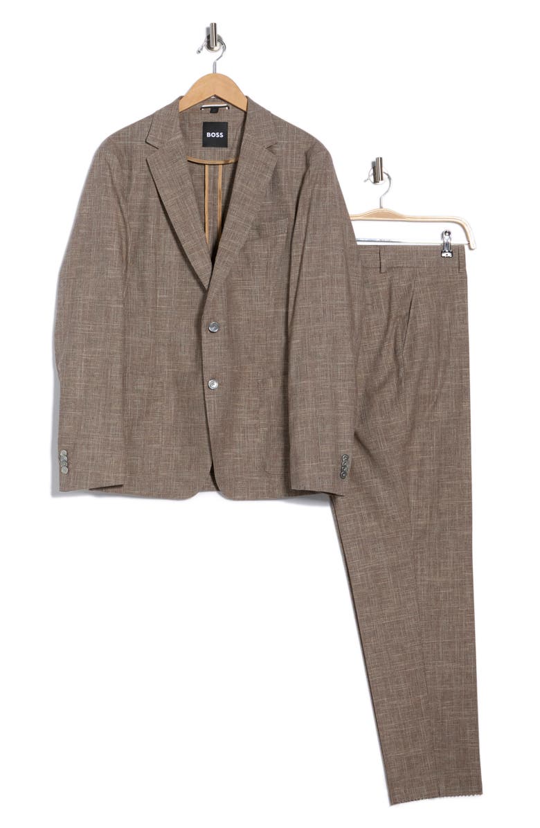 BOSS Hanry Notch Lapel Two Button Suit, Main, color, Open Beige