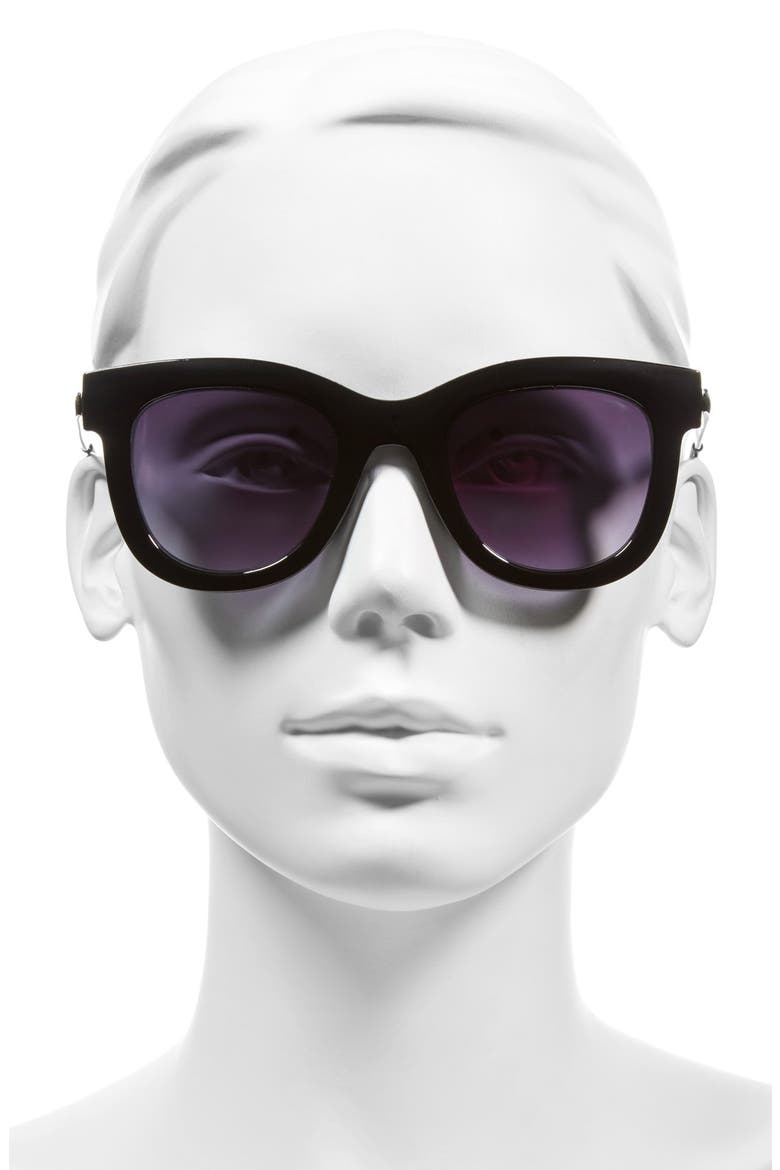 'Lily' 50mm Retro Sunglasses, Alternate, color, BLACK