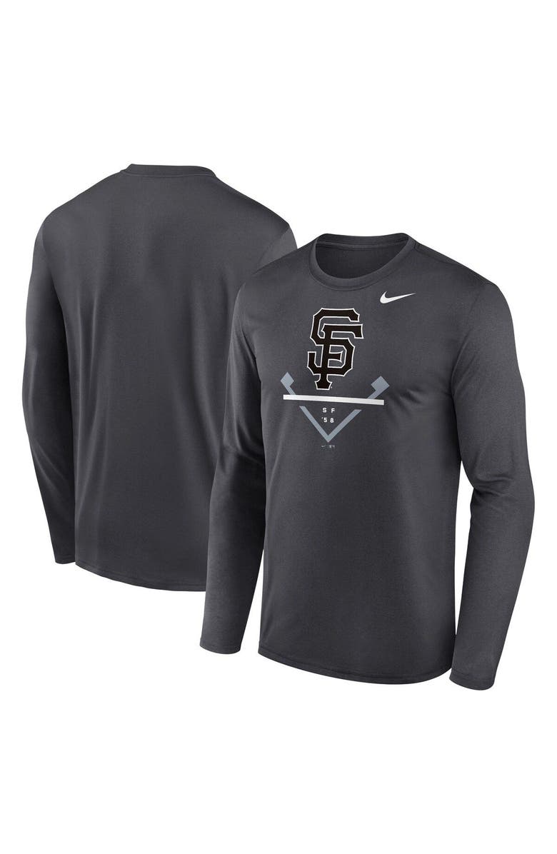 Nike Men's Nike Anthracite San Francisco Giants Icon Legend Performance Long Sleeve T-Shirt, Main, color, Anthracite