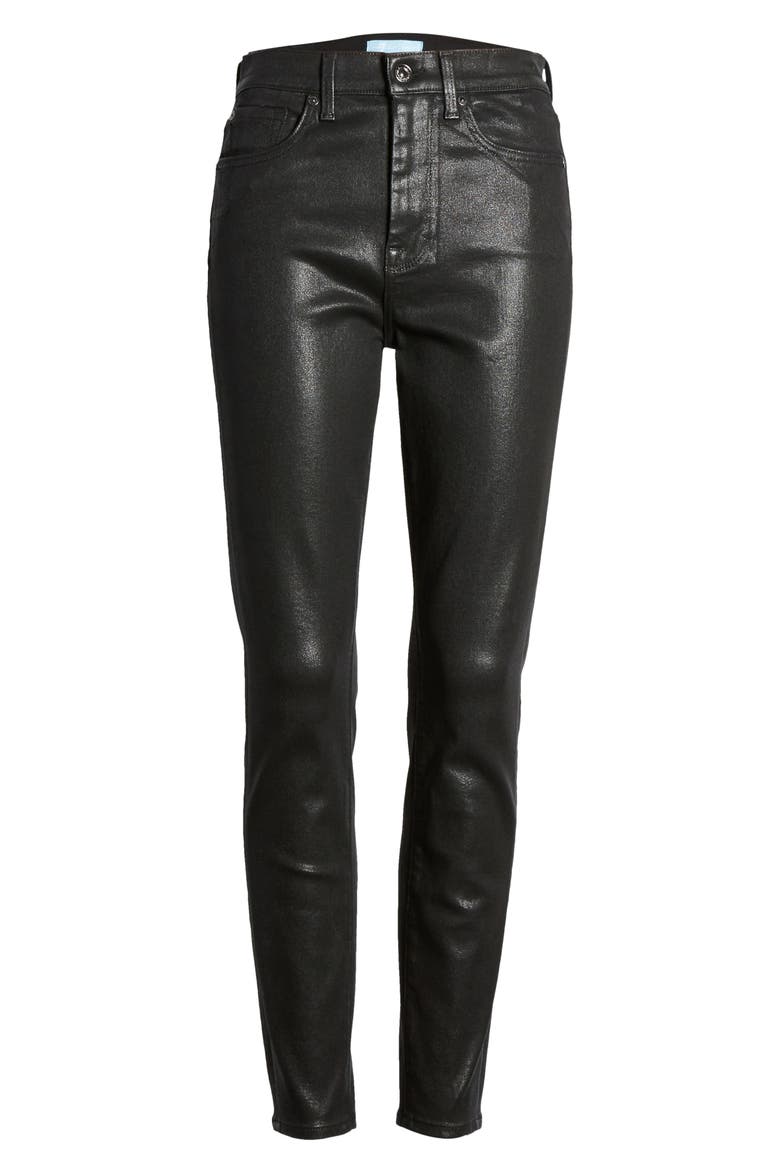 (b)air Coated High Waist Ankle Skinny Jeans, Alternate, color, BAIR COATED BLACK