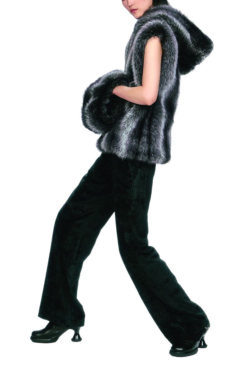 Anna Sui Faux Silver Fox Muff, Alternate, color, Silver