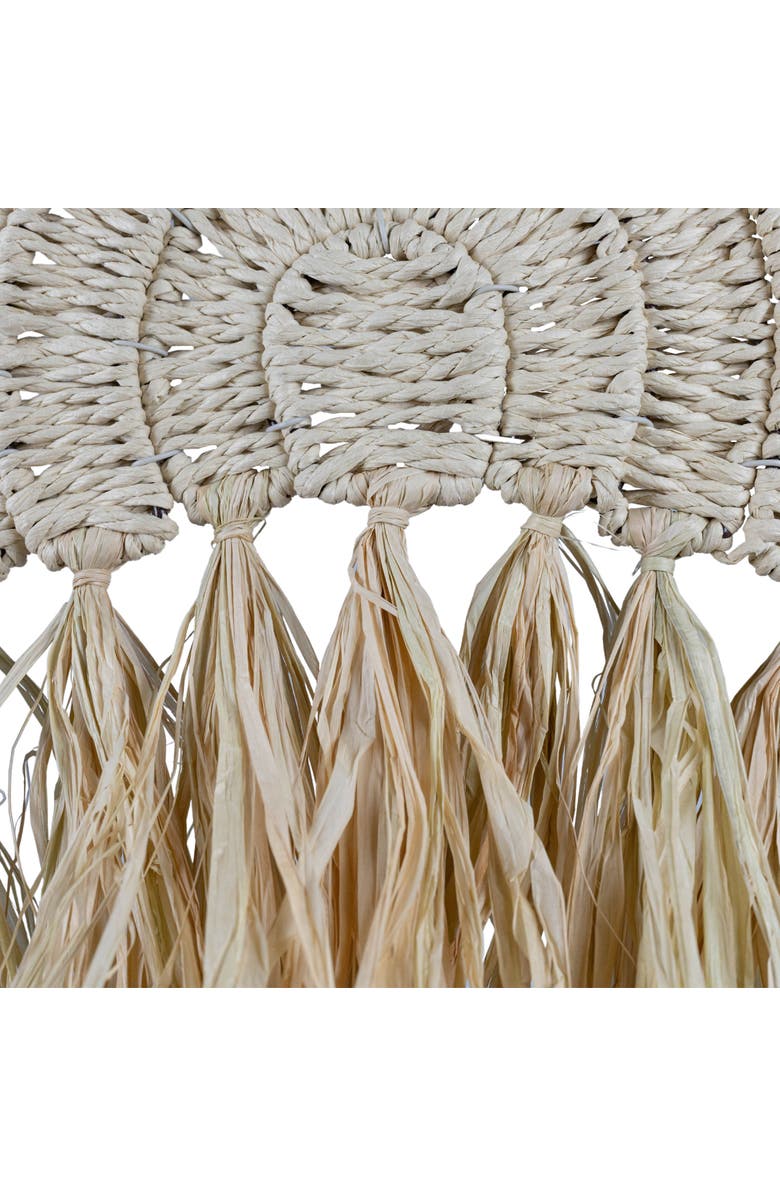 Foreside Home and Garden Harmony Arch Hanging Accent Seagrass & Raffia, Alternate, color, Beige