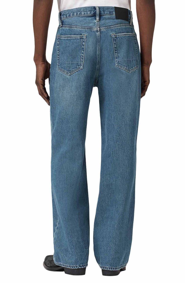 AllSaints Lenny Loose Fit Ripped Straight Leg Jeans, Alternate, color, Destroy Mid Indigo