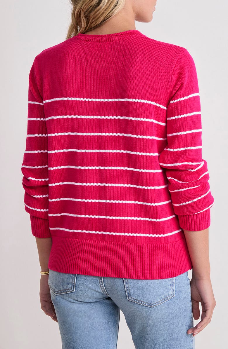 vineyard vines Stripe Cotton Roll Neck Sweater, Alternate, color, Molly Stripe Pink