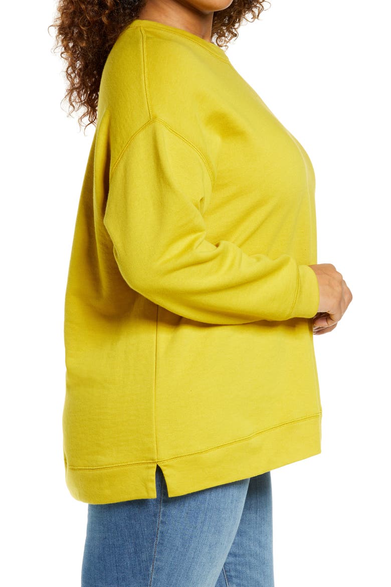 Double Crewneck Sweatshirt, Alternate, color, GILDED CHARTREUSE