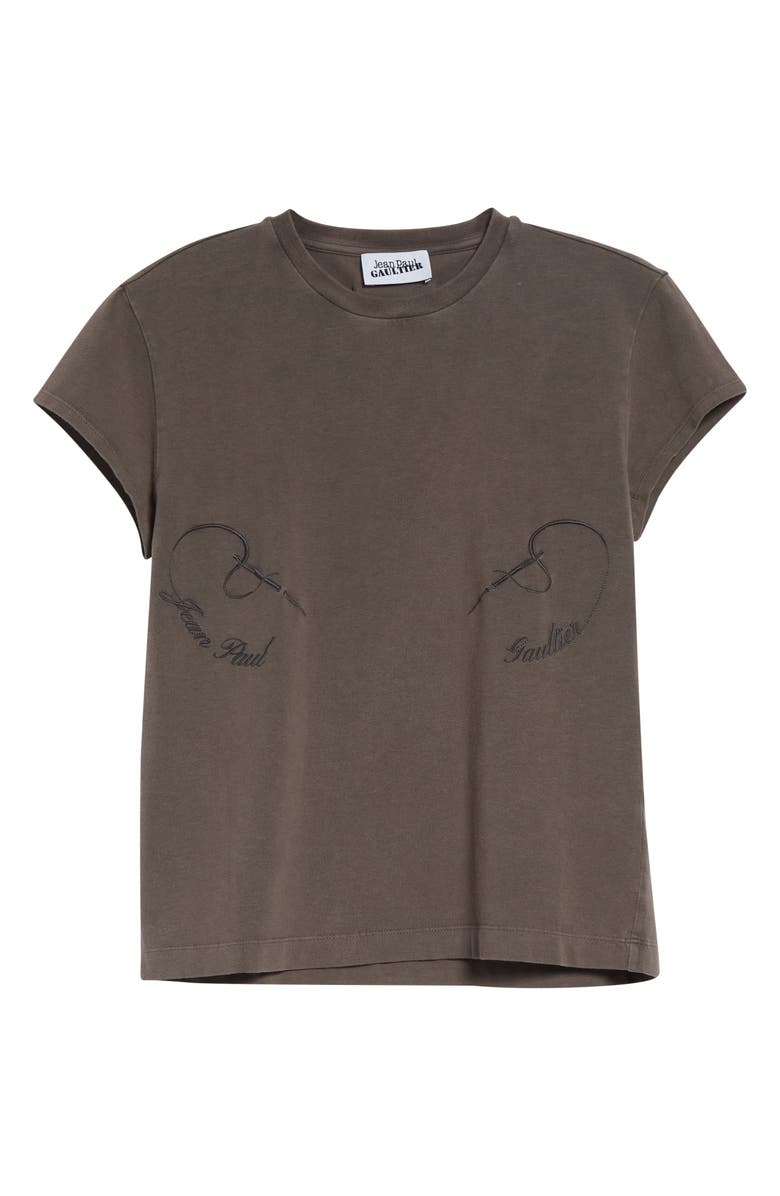 Jean Paul Gaultier Needle Embroidery Stretch Organic Cotton Baby Tee, Main, color, Dark Grey