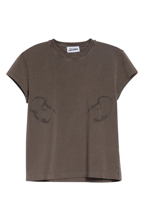Needle Embroidery Stretch Organic Cotton Baby Tee