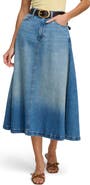 Favorite Daughter The Winona Denim Cotton Blend Midi Skirt
