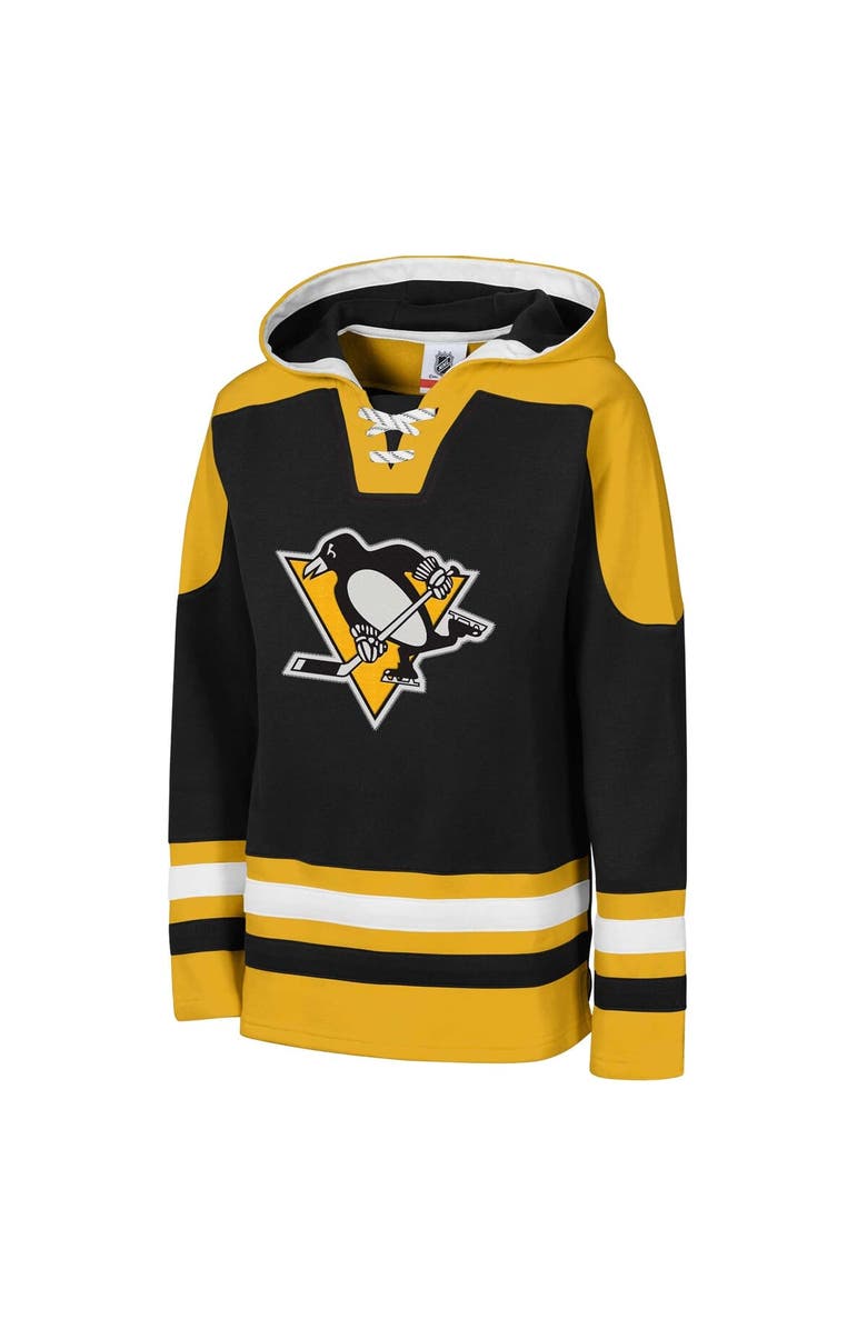 Outerstuff Youth Black Pittsburgh Penguins Ageless Must Have Home V-Neck Pullover Hoodie, Alternate, color, Black