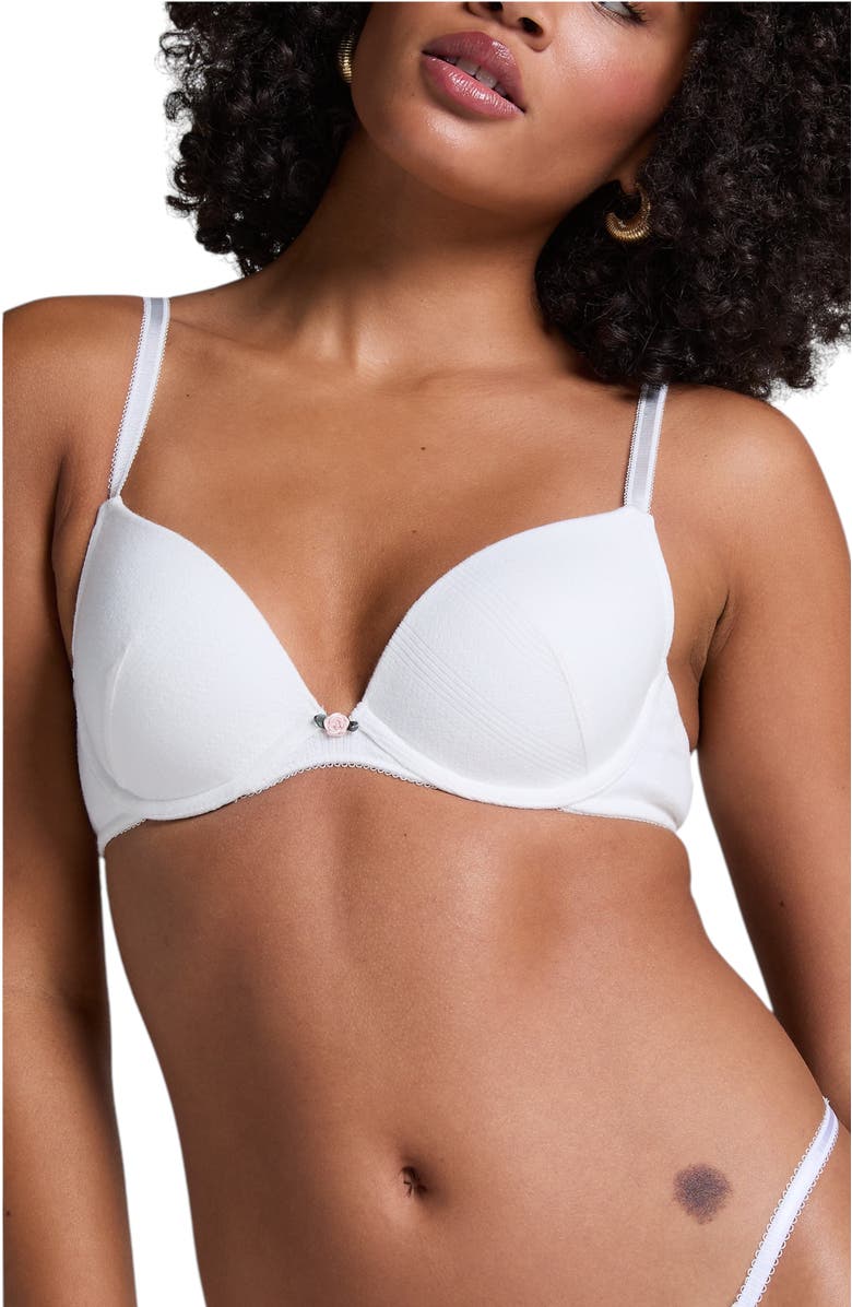 Hunkemöller Pointelle Padded Underwired Bra, Main, color, Snow White