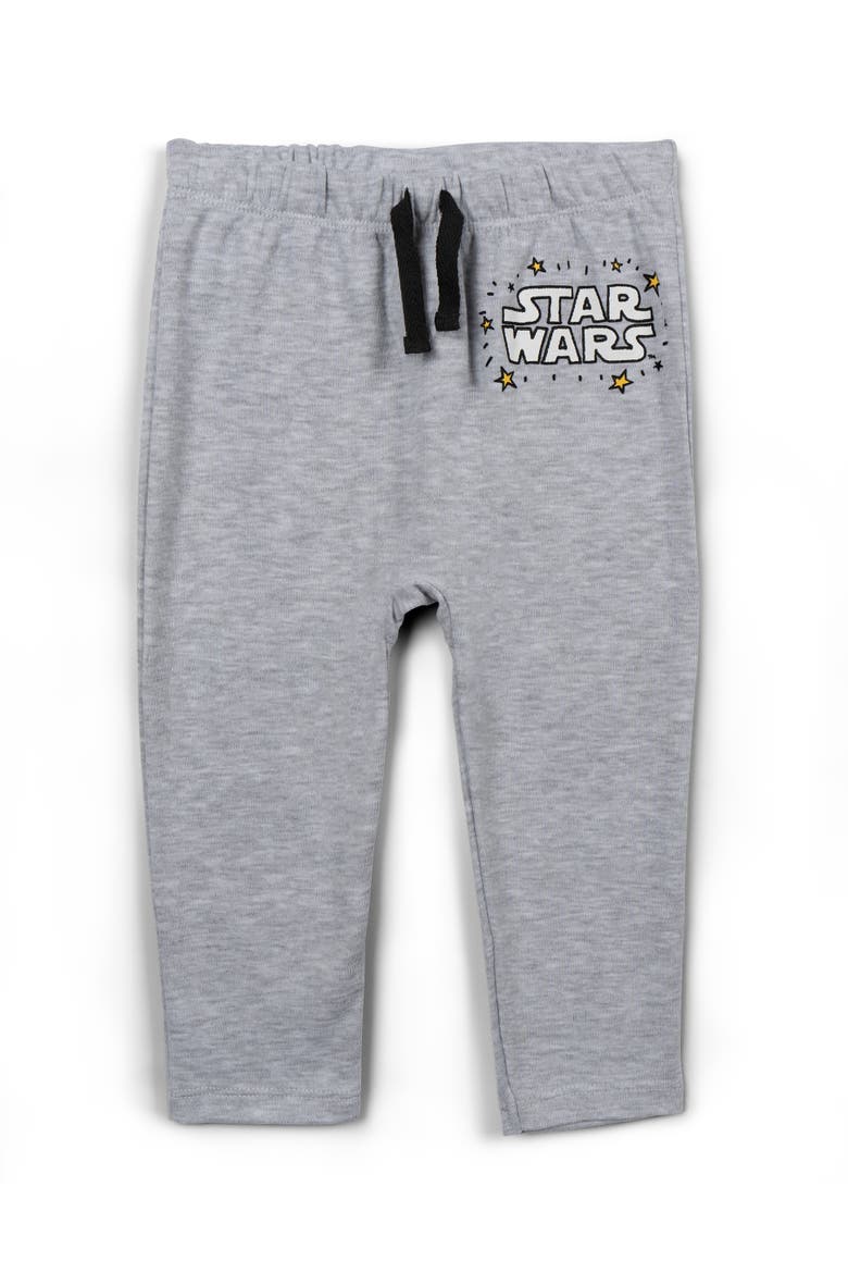 The Mandalorian Grogu 4-Piece Bodysuit Tee and Pants Set, Alternate, color, Grogu Green Charcoal