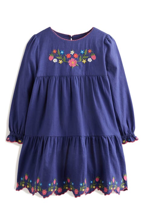 Ely's & Co Ribbed Cotton Embroidered Nautical Bib - Blue