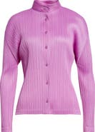 Pleats Please Issey Miyake Monthly Colors January Pleated Button-Up Top