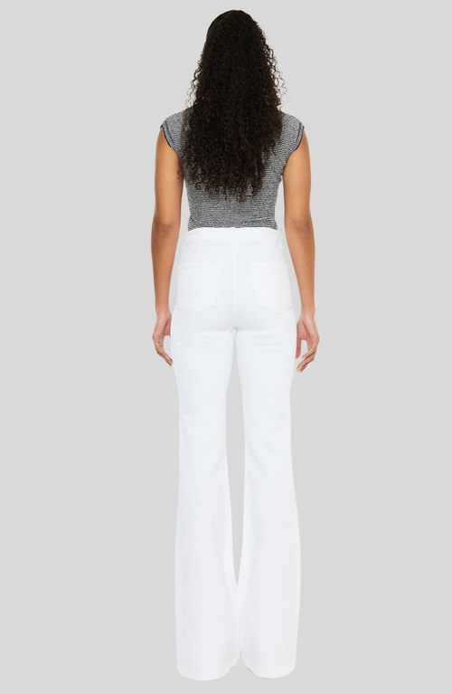 Kancan Celia Ultra High Rise Wide Flare Jeans In White