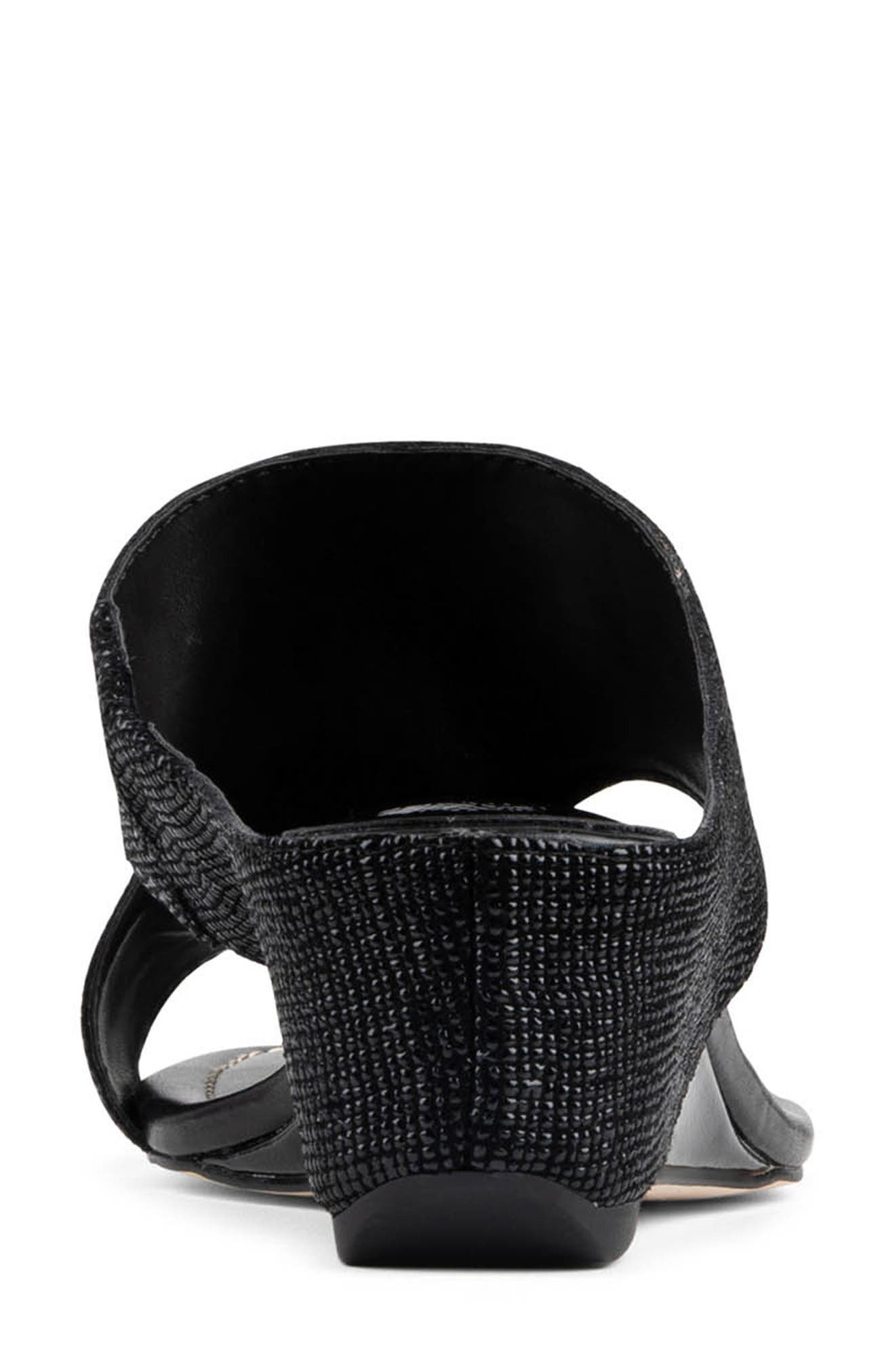 Donald Pliner Toe Loop Wedge Sandal, Alternate, color, Black