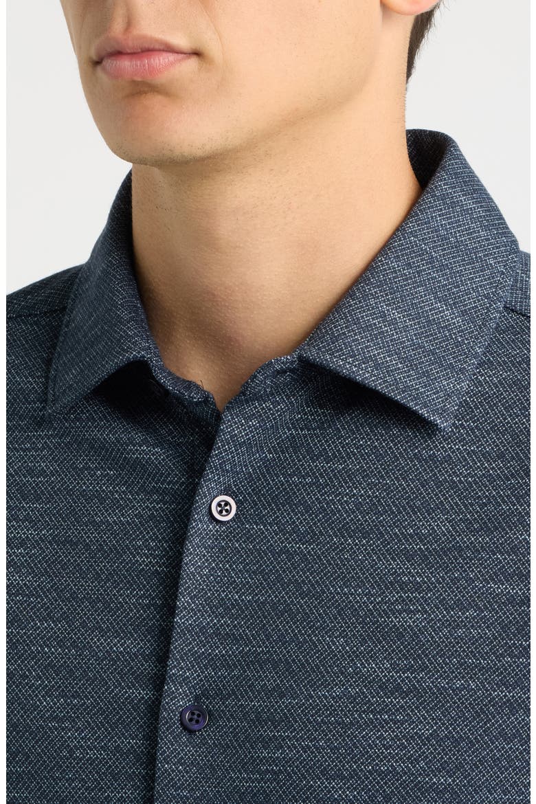 Zimmerman Short Sleeve Knit Button Up Shirt, Alternate, color, NAVY
