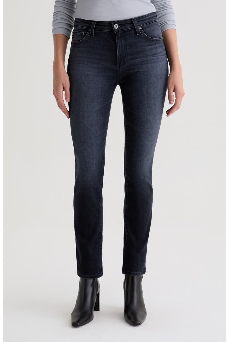 Mari Mid Rise Slim Straight Leg Jeans, Main, color, GLITCH