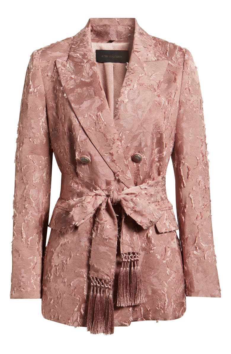 KOBI HALPERIN Nia Floral Jacquard Belted Jacket, Alternate, color, Ash Rose