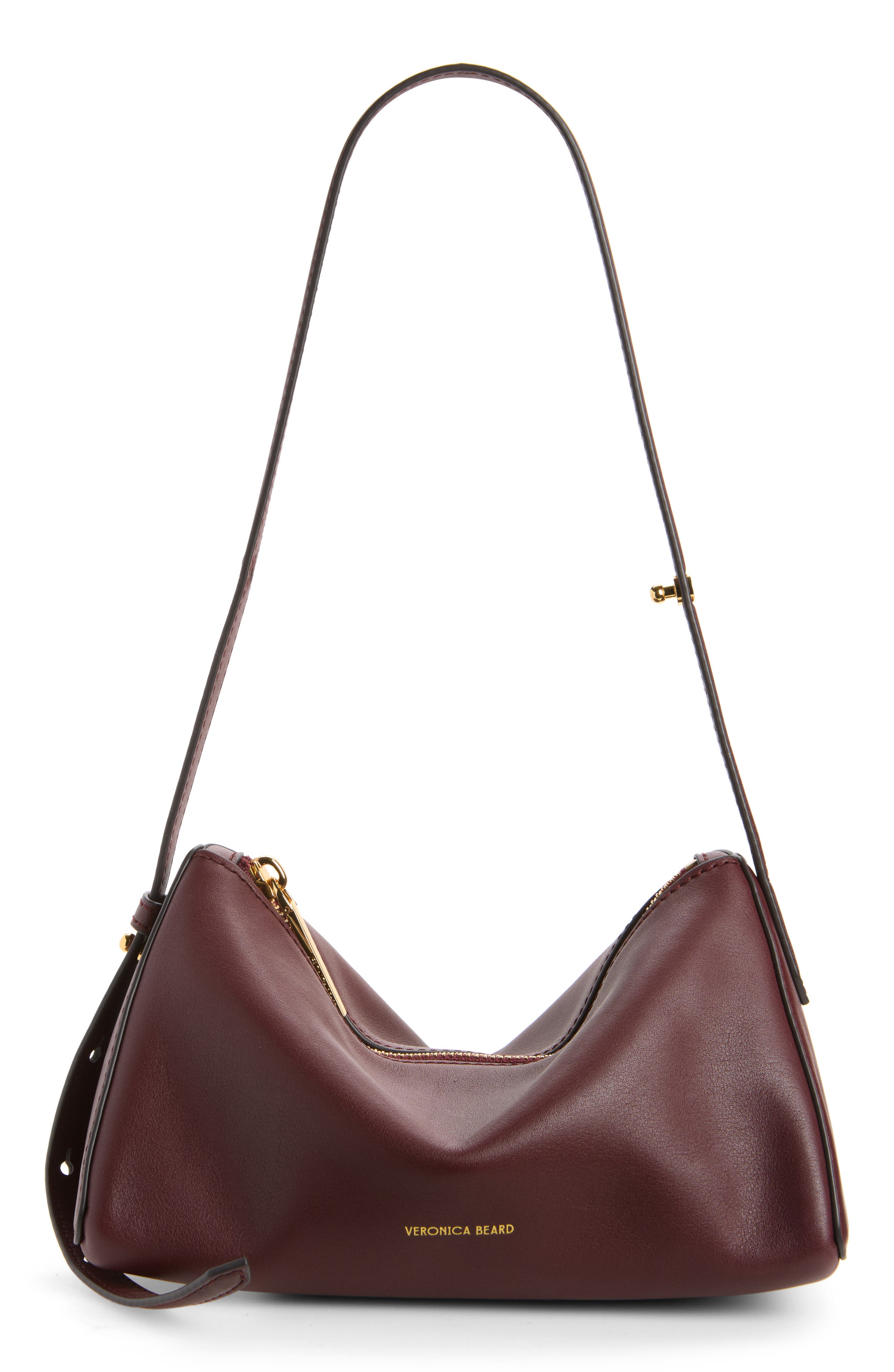 Prism Leather Shoulder Bag, Alternate, color, BURGUNDY