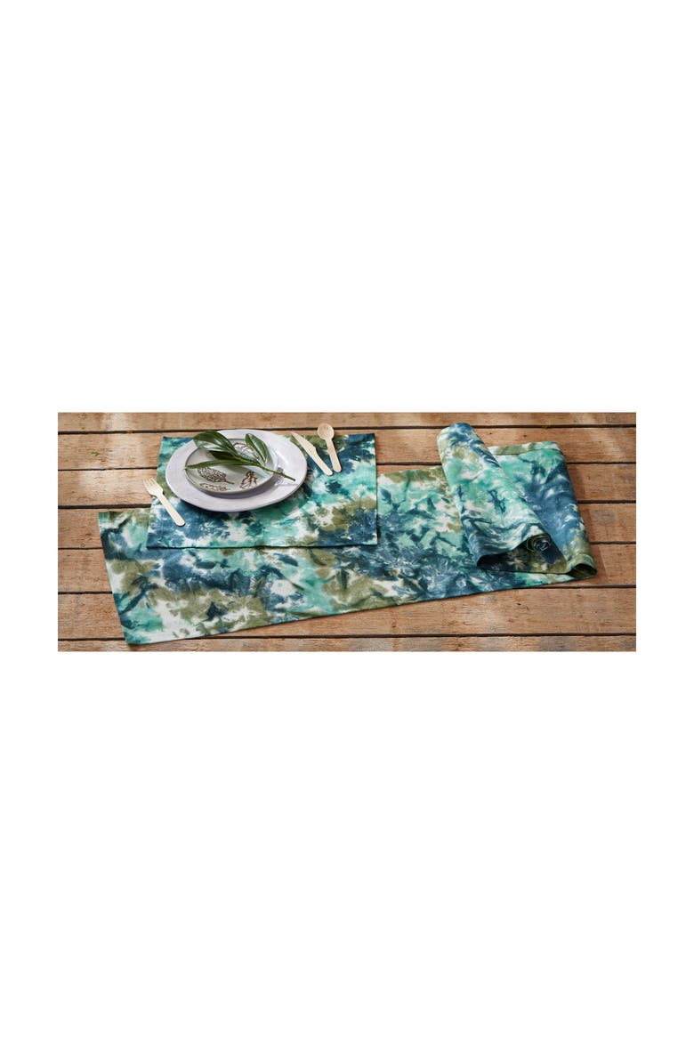 tag Blue Multi Tie Dye Cotton Placemat for Summer Dining, Alternate, color, Blue