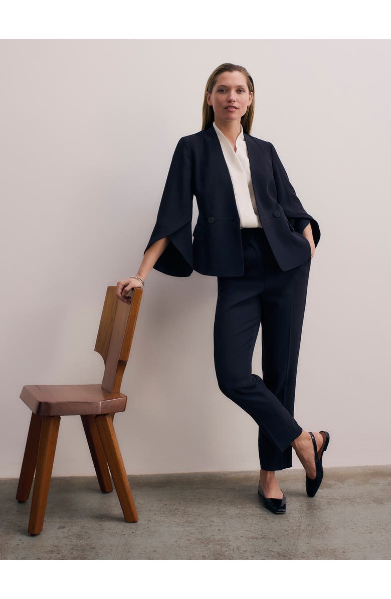 The Fold Ansdell Clever Crepe Blazer, Alternate, color, Navy