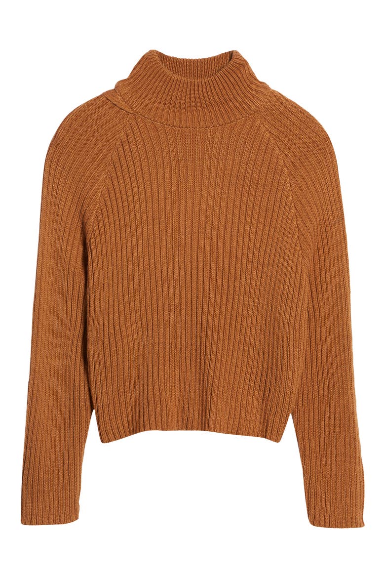 Open Back Mock Neck Sweater, Alternate, color, TAN DALE