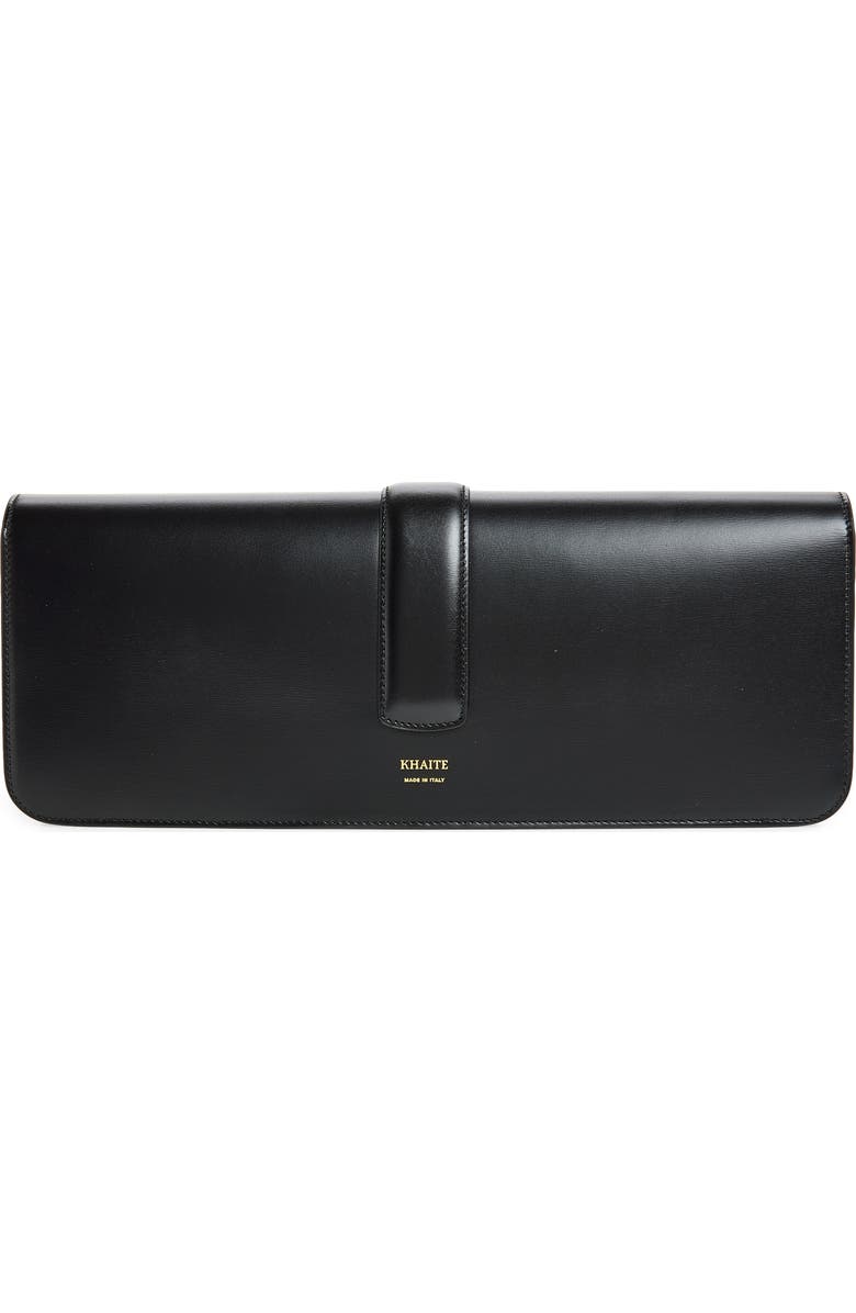 Khaite Blake Leather East/West Clutch, Alternate, color, Black
