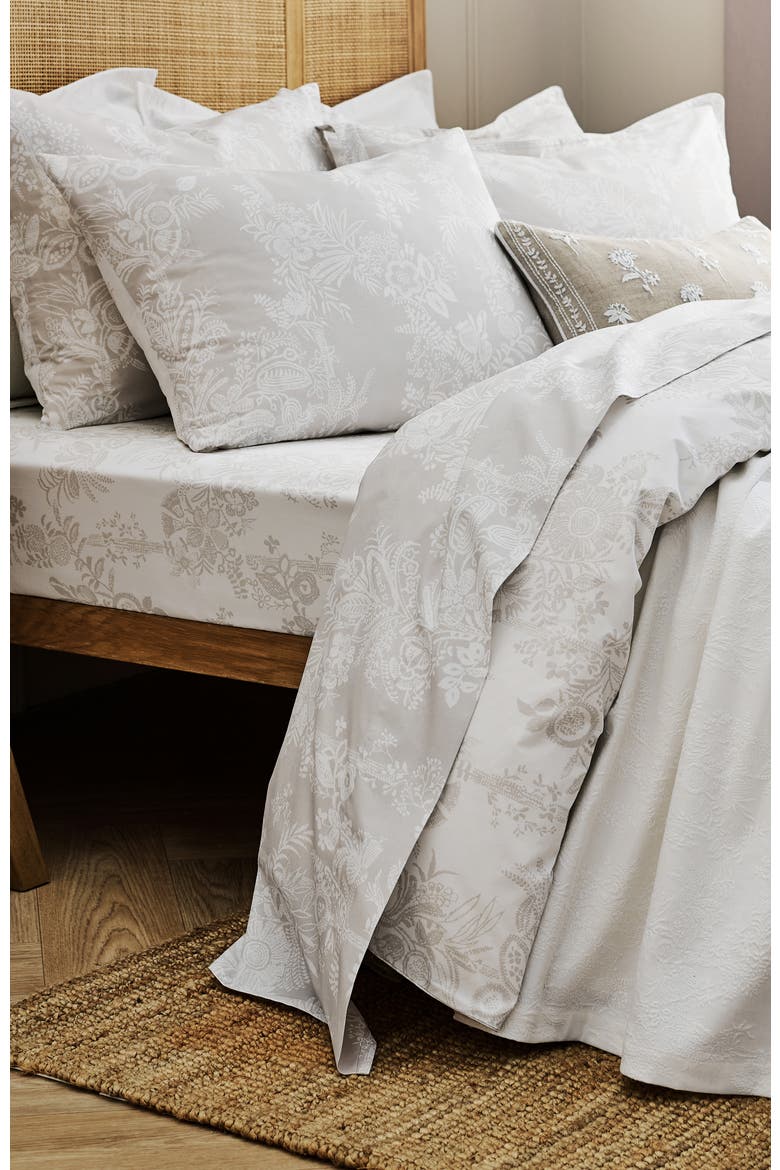 Beatrice Luxury Cotton Percale Jacquard Sheet Set Bundles, Alternate, color, Beige