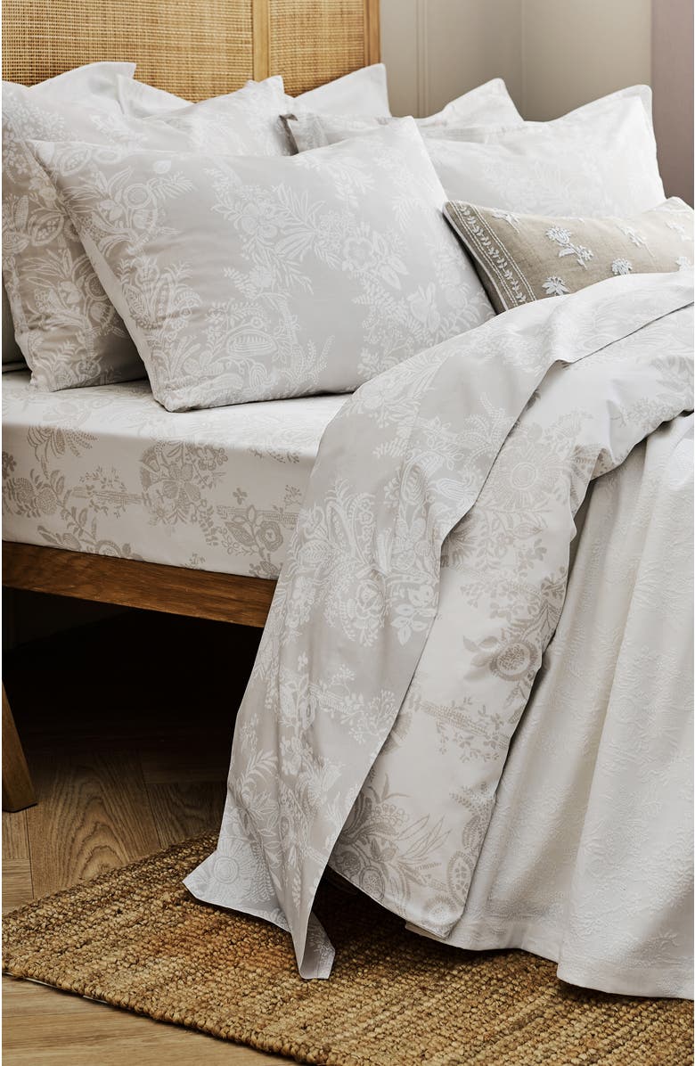 CHRISTY Beatrice Luxury Cotton Percale Jacquard Sheet Set Bundles, Alternate, color, Beige