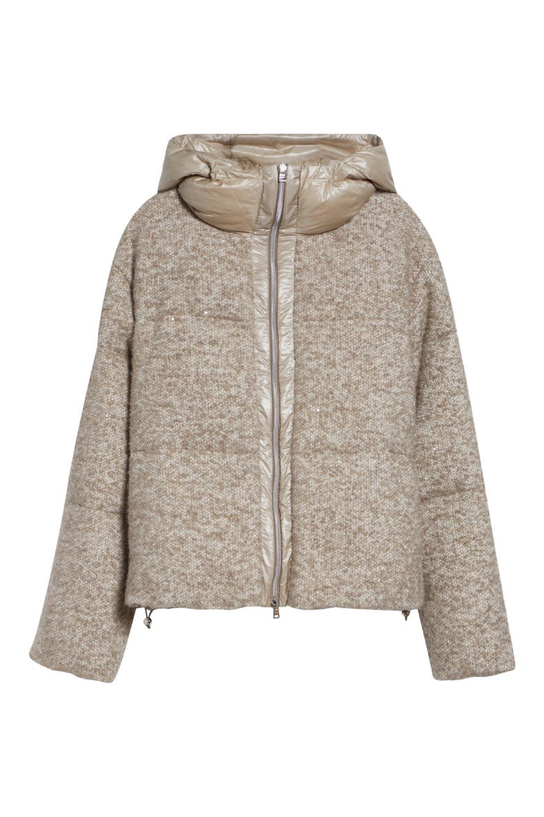 Capes Sequin Wool & Alpaca Blend Down Jacket, Alternate, color, 1985 CHANTILLY