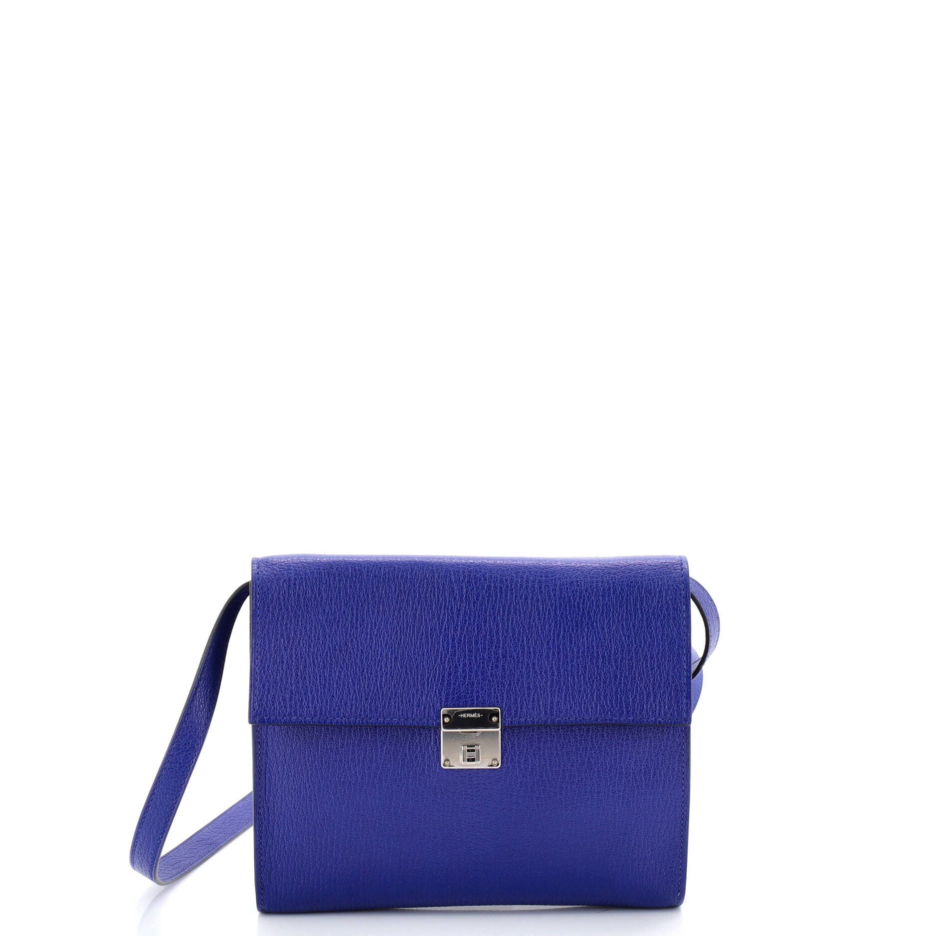 Pre-Owned Hermes Clic Wallet on Strap Chevre Mysore 16, Main, color, Bleu Electrique