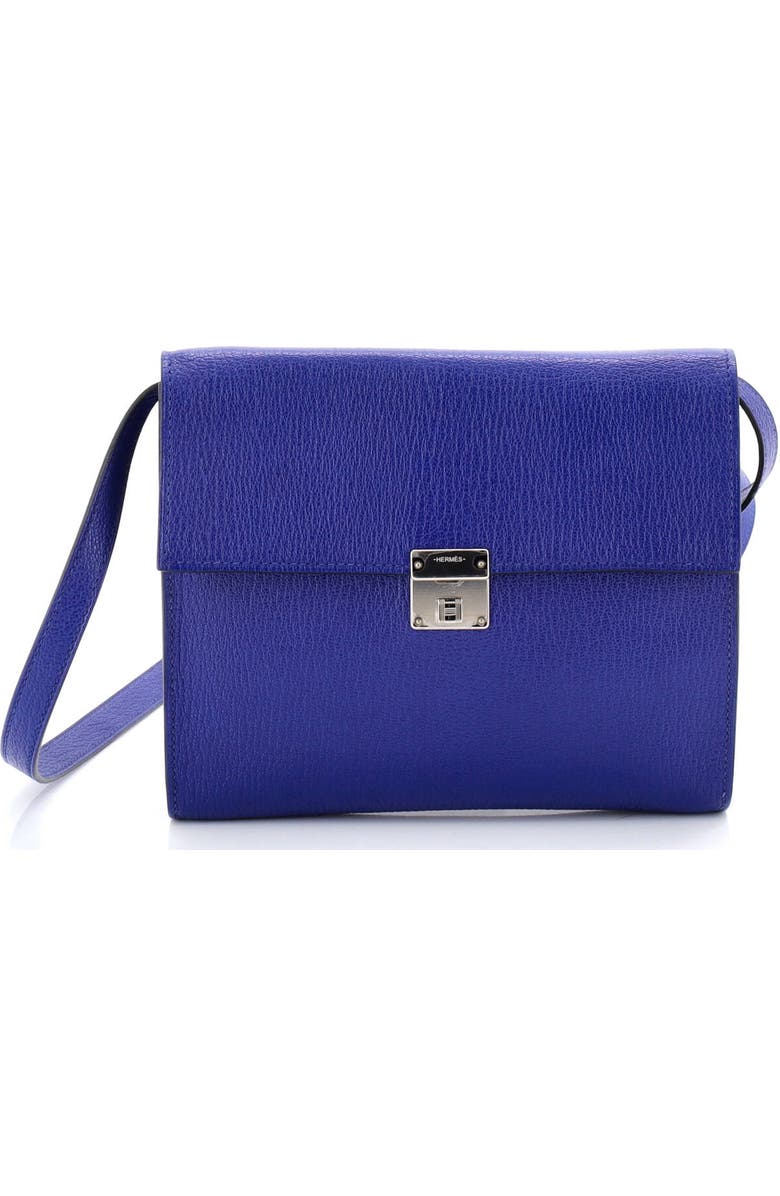 Pre-Owned Hermes Clic Wallet on Strap Chevre Mysore 16, Main, color, Bleu Electrique