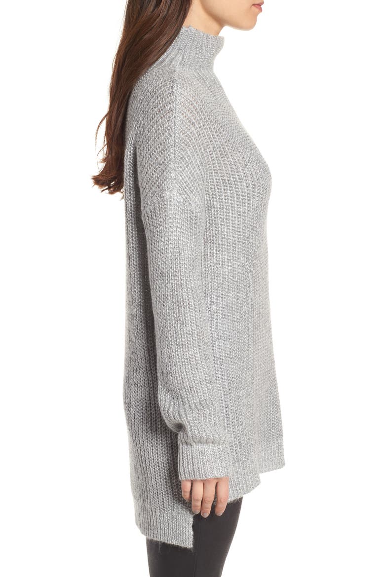 Rib Knit Sweater, Alternate, color, GREY HEATHER