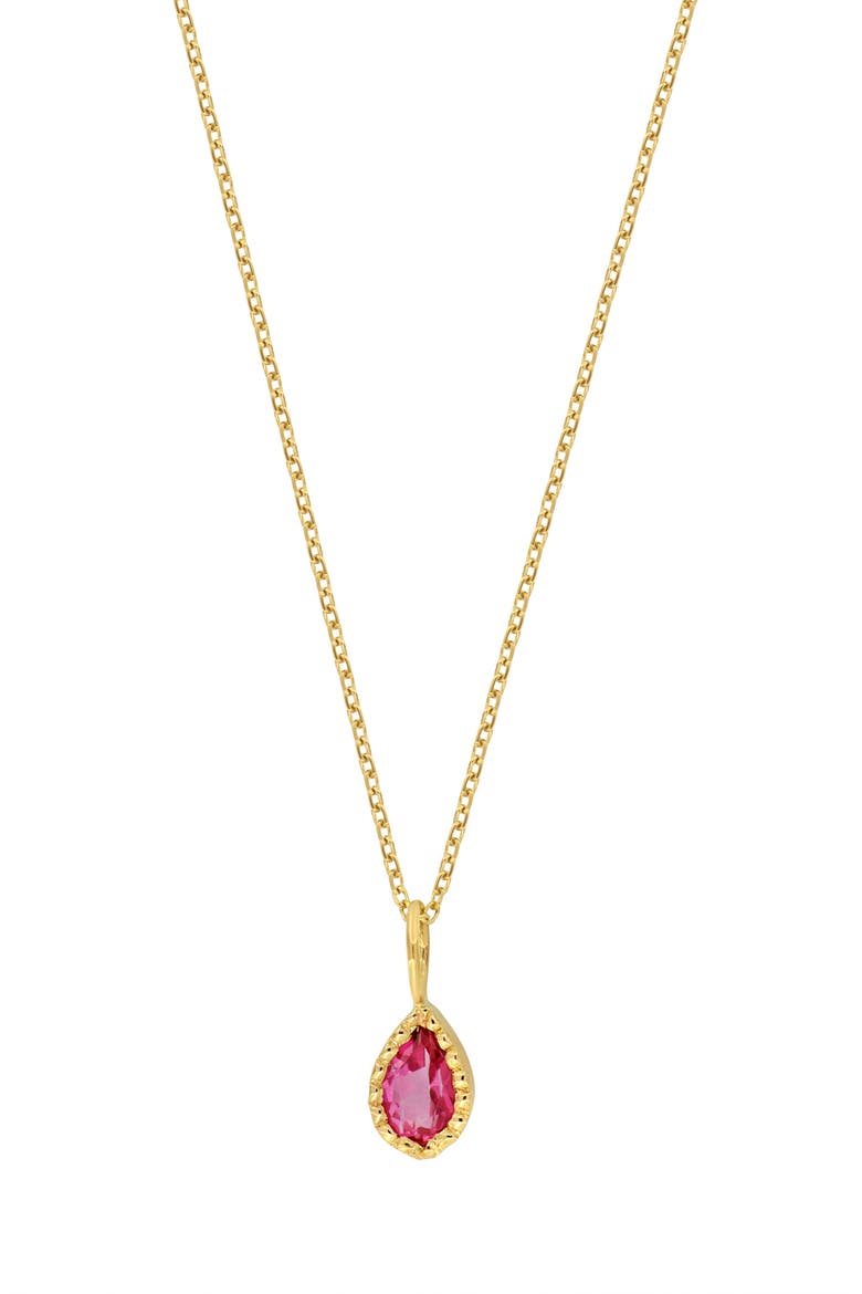 Paraiba Topaz Pendant Necklace (Nordstrom Exclusive), Main, color, 14K YELLOW GOLD PINK TOPAZ