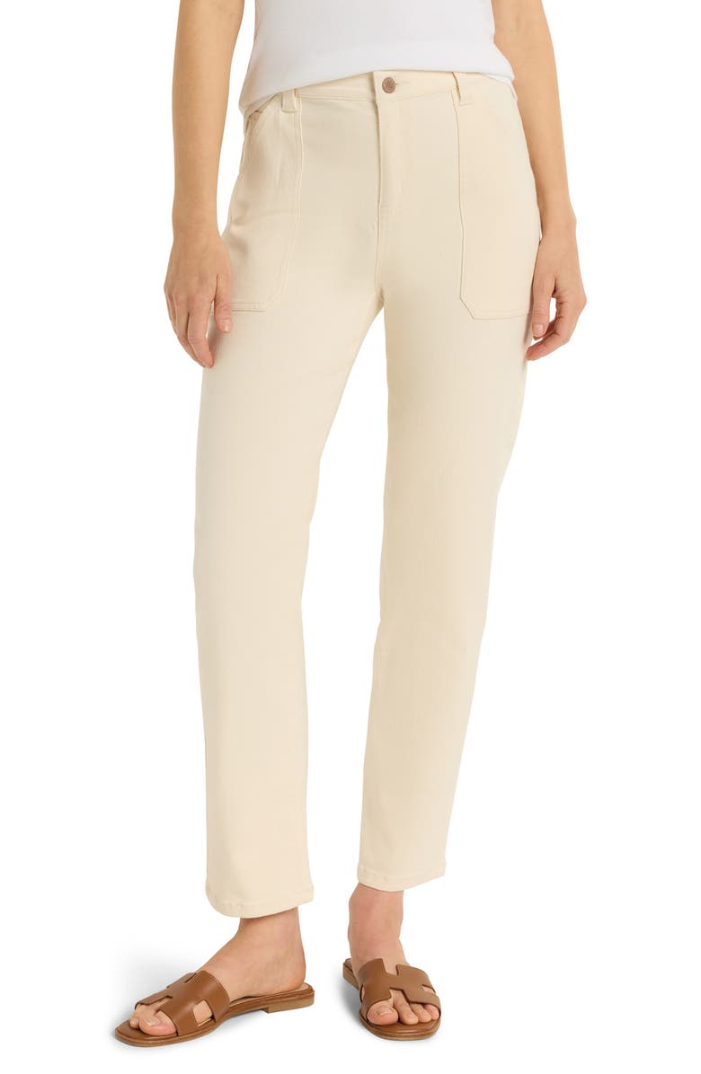 NIC+ZOE Carpenter Relaxed Straight Leg Ankle Jeans, Main, color, Canvas