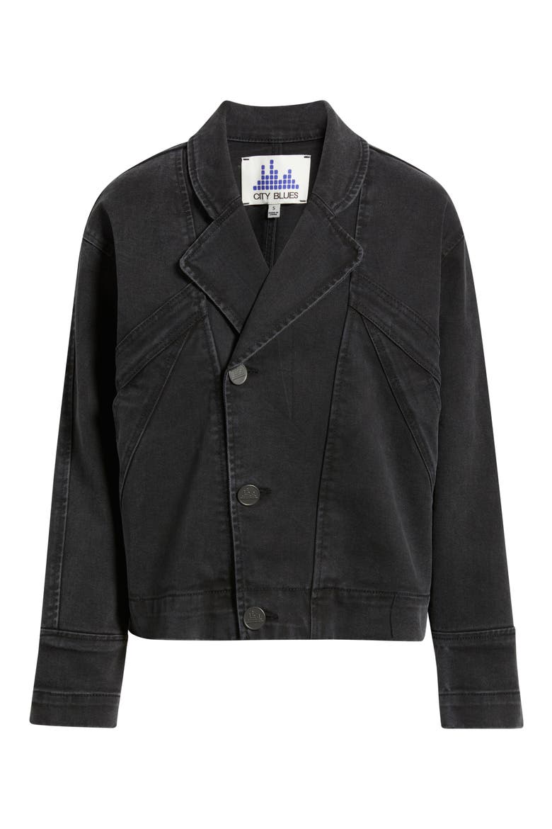 Spliced Denim Jacket, Alternate, color, DARK VINTAGE WASH
