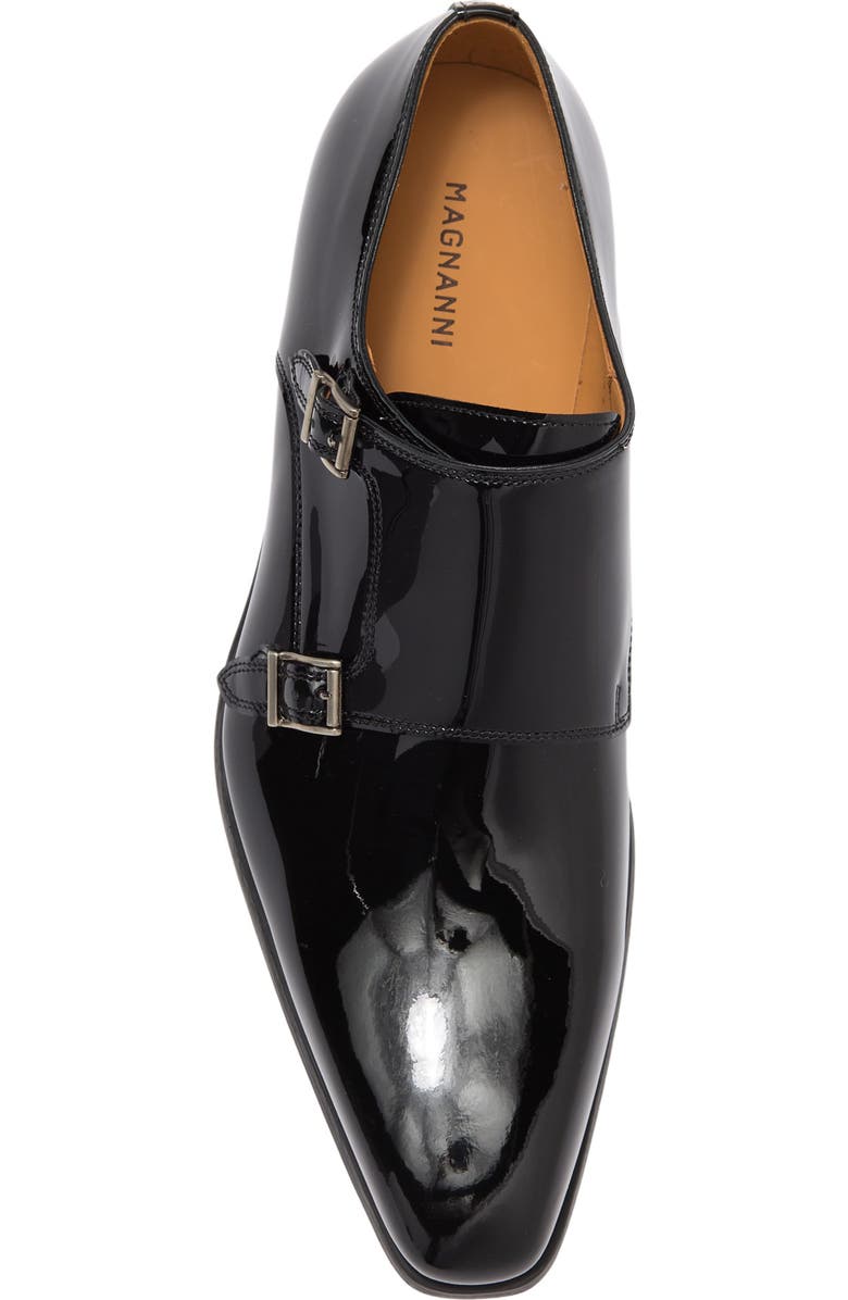 Magnanni Carmo Patent Leather Monk Strap Derby, Alternate, color,