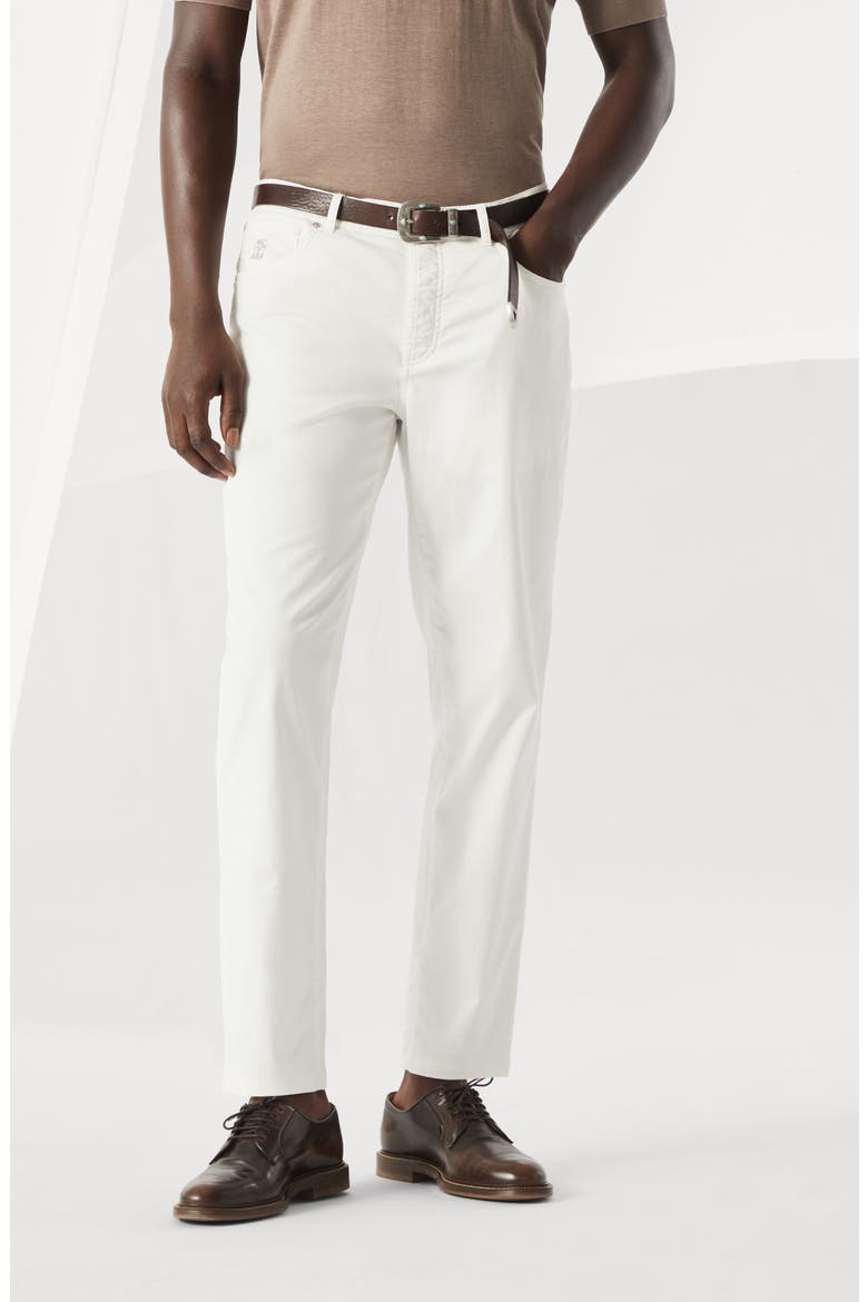 Gabardine garment dyed trousers, Alternate, color, Ecru