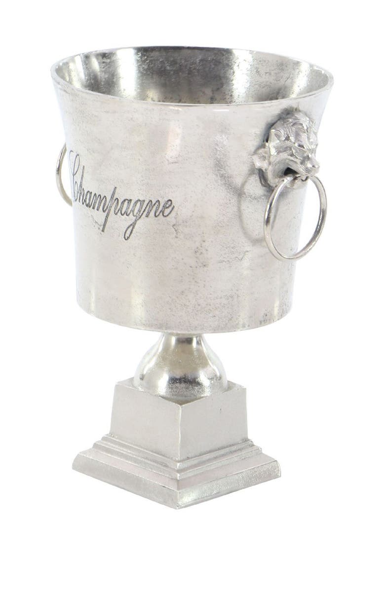 SONOMA SAGE HOME Silver Aluminum Champagne 2 Bottle Ice Bucket with Champagne Text, Alternate, color, 