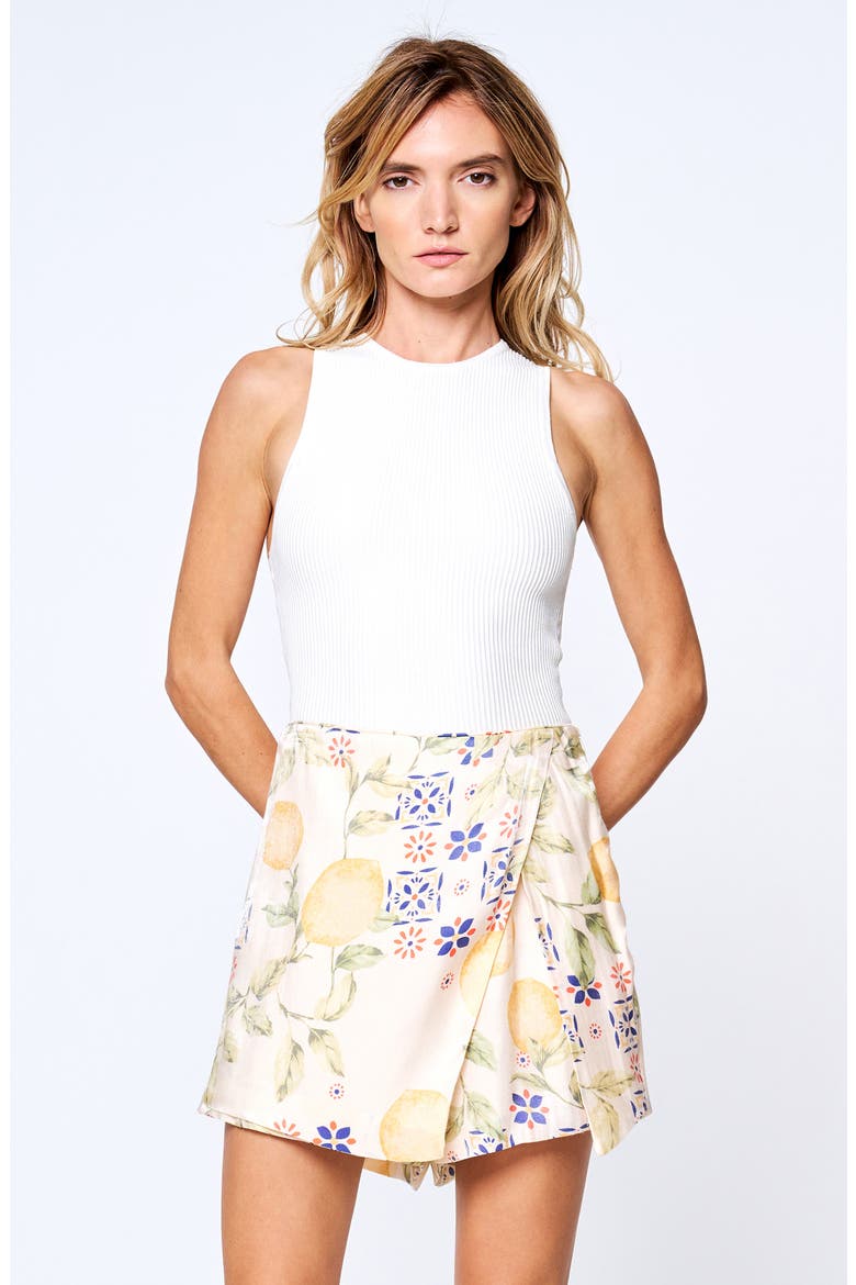 Jeanetta Envelope Skort, Alternate, color, YELLOW MULTI
