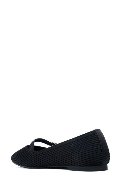 Me Too Glory Rib Knit Mary Jane Flat In Black