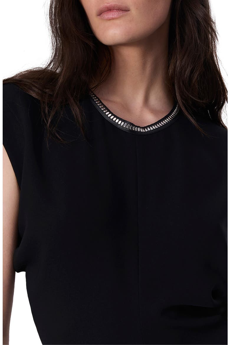 Marie Studded Crepe Maxi Dress, Alternate, color, BLK