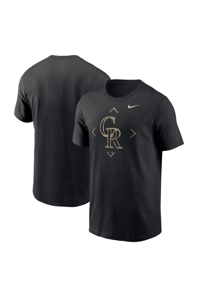Men's Nike Black Colorado Rockies Camo Logo T-Shirt, Main, color, Black