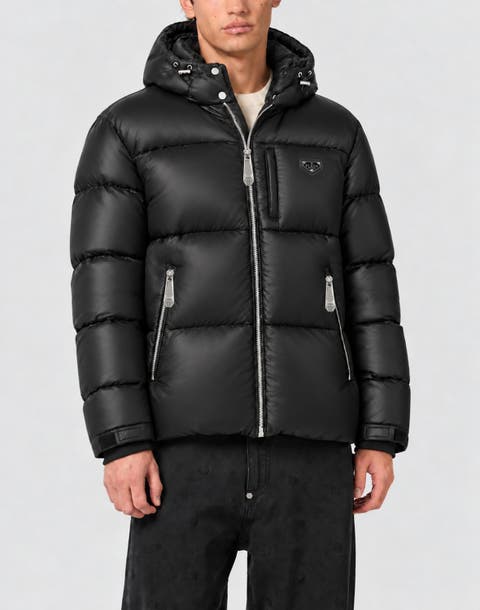 Shiny Nylon Puffer Jacket Men