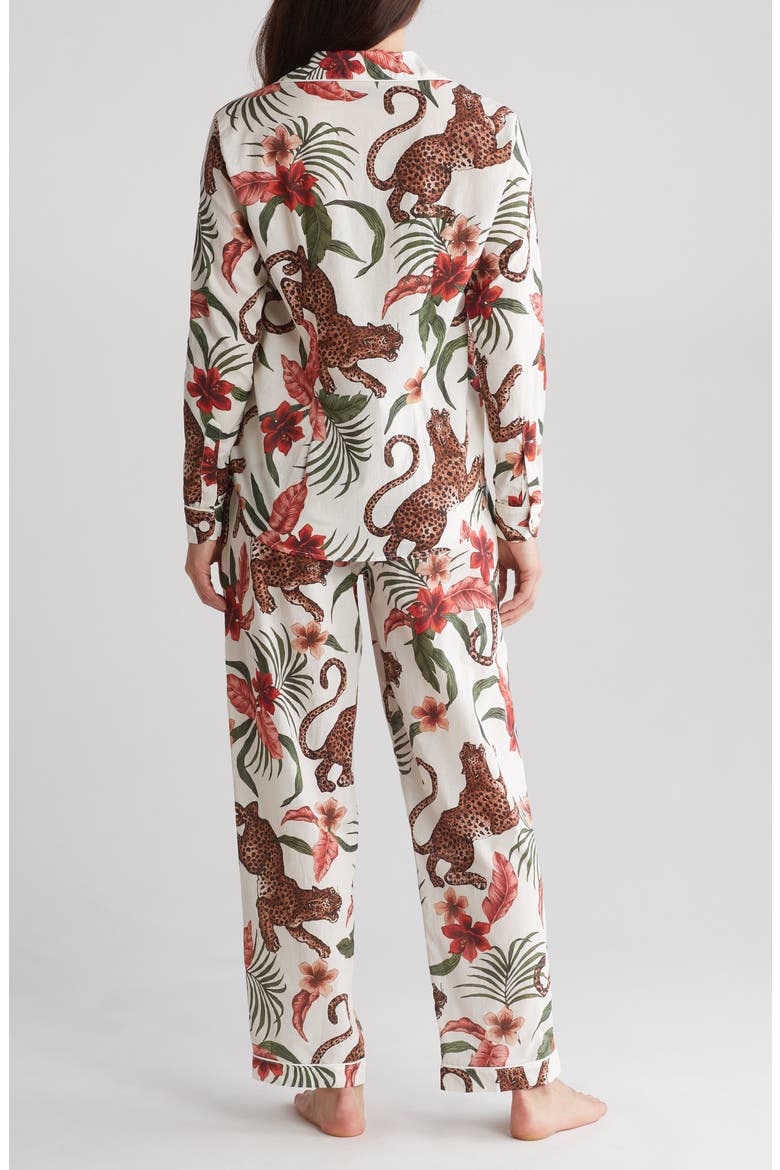 Long Sleeve Cotton Pajamas, Alternate, color, SOLEIA CREAM