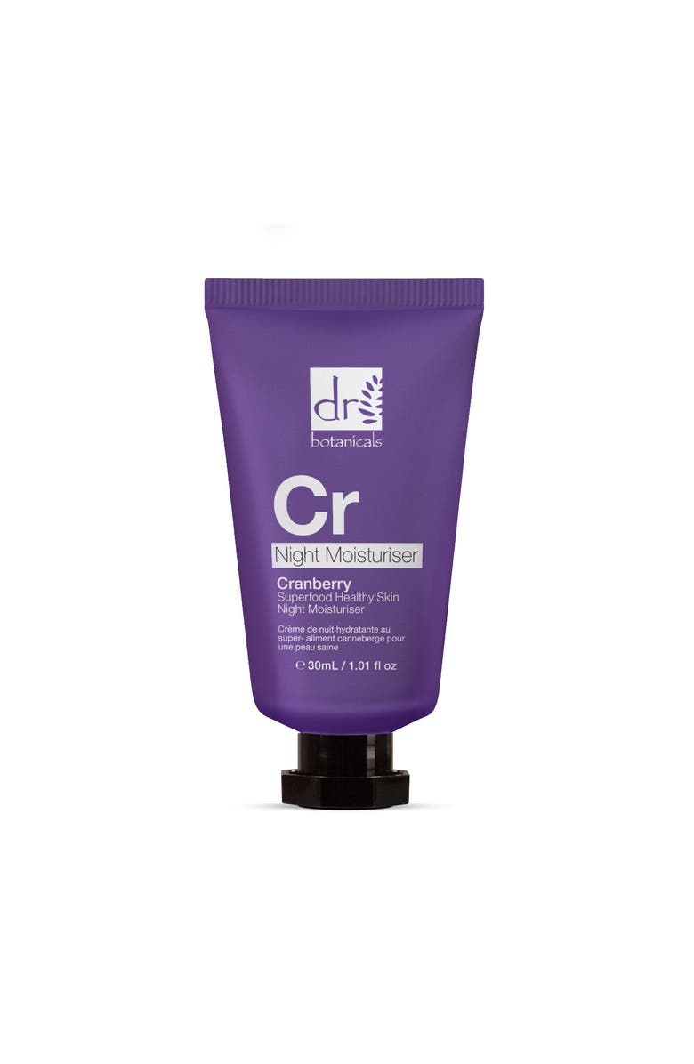 DR BOTANICALS Cranberry Superfood Healthy Skin Night Moisturiser 30ml, Main, color, White