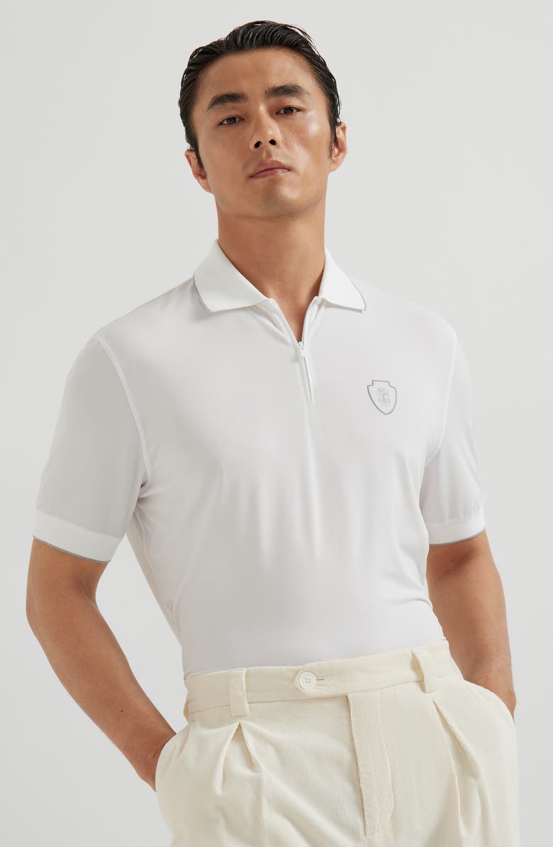 Brunello Cucinelli Piqué polo shirt, Alternate, color, White